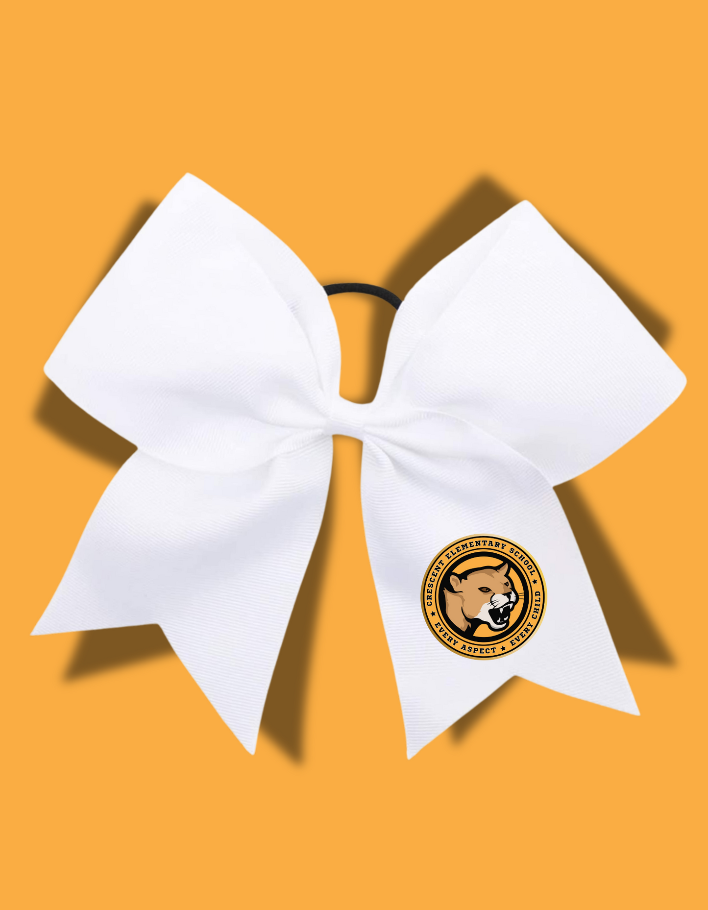 COUGARS CHEER BOWS-WHITE