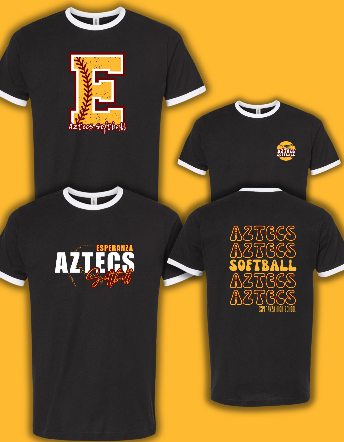 AZTECS SOFTBALL-UNISEX RINGER SHIRT