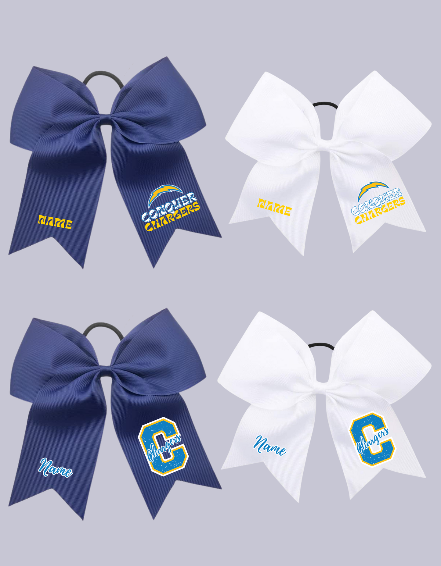 CONQUER CHARGERS-CHEER BOW