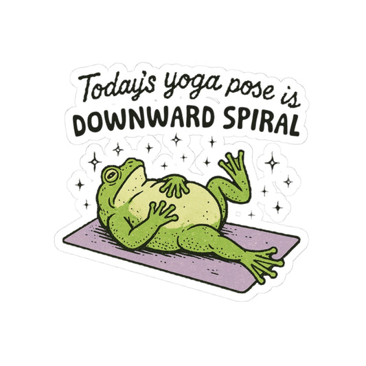 Yoga Frog Kiss-Cut Stickers | Fun Downward Spiral Design for Planners, Laptops, Water Bottles, Gifts
