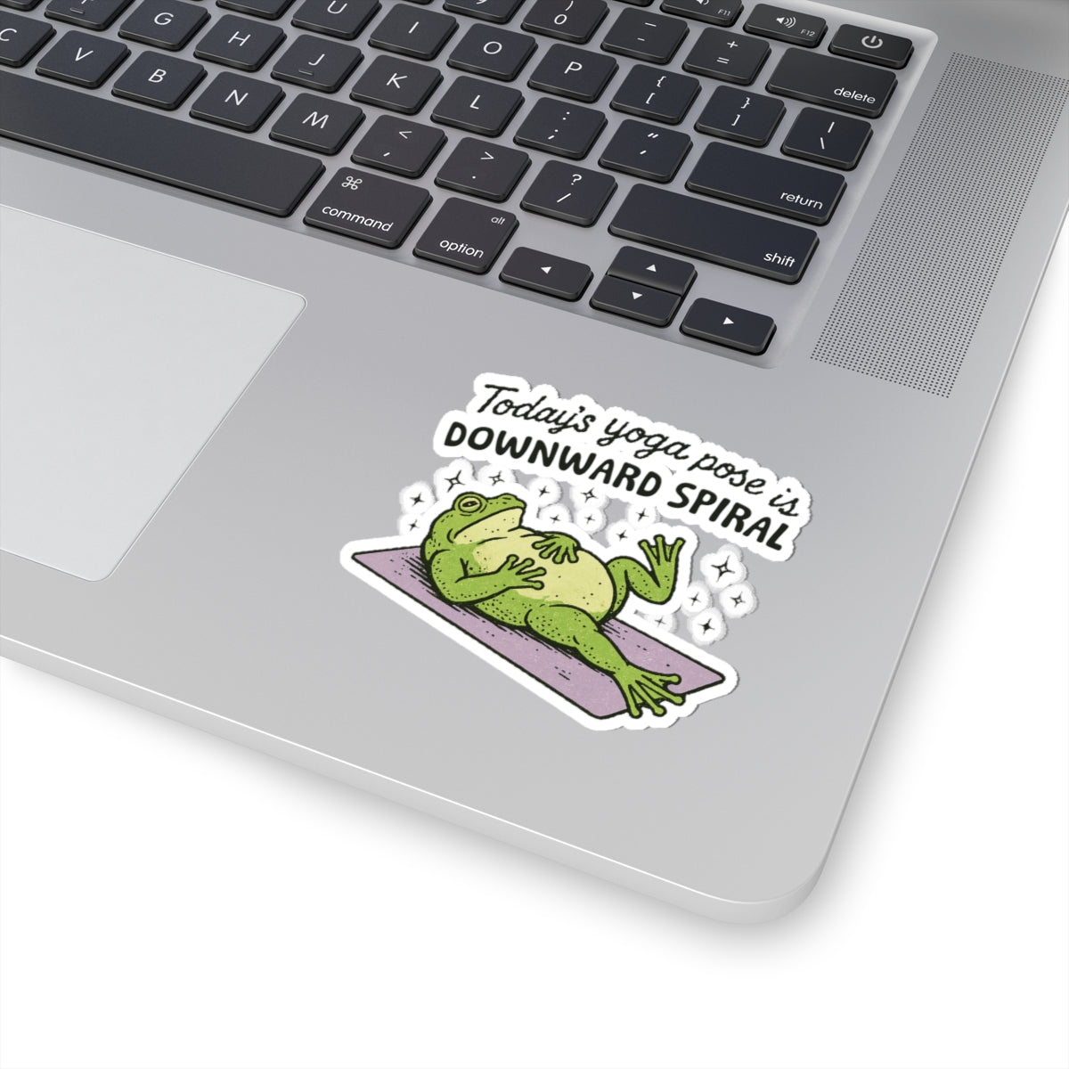 Yoga Frog Kiss-Cut Stickers | Fun Downward Spiral Design for Planners, Laptops, Water Bottles, Gifts